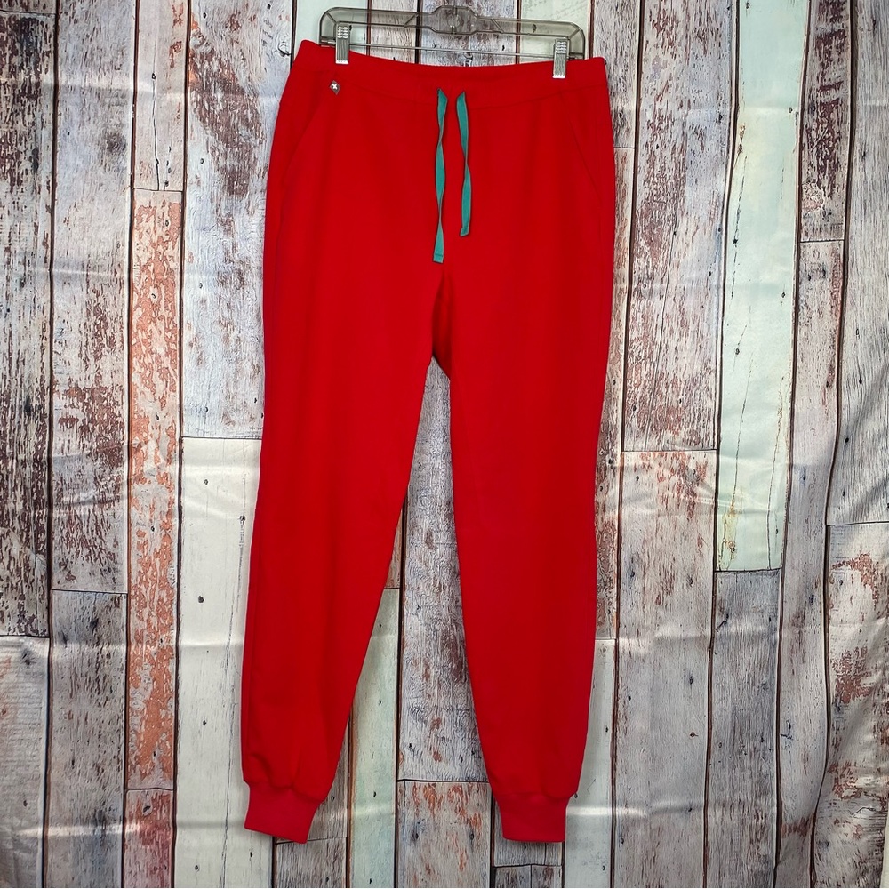 FIGS Technical Collection Medical Scrubs, Women's Red Scrub Pants, Size M